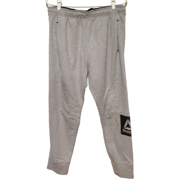 Reebok Men’s Gray Fleece Sweat Pants Size Large Athletic Cotton Joggers - Picture 1 of 4